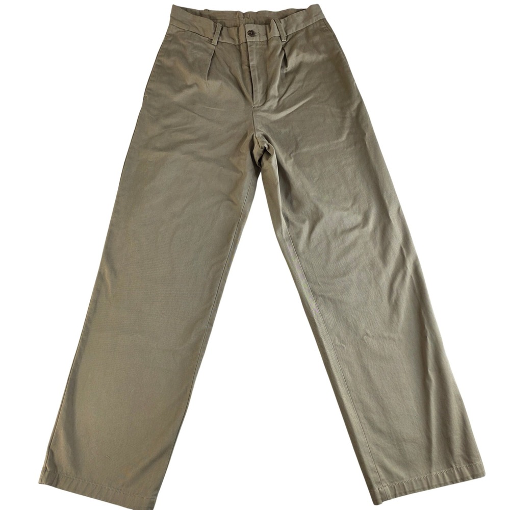 NWOT‎ Zara Origins Pleated Trousers Mens 30 Olive Khaki Straight Leg Chinos